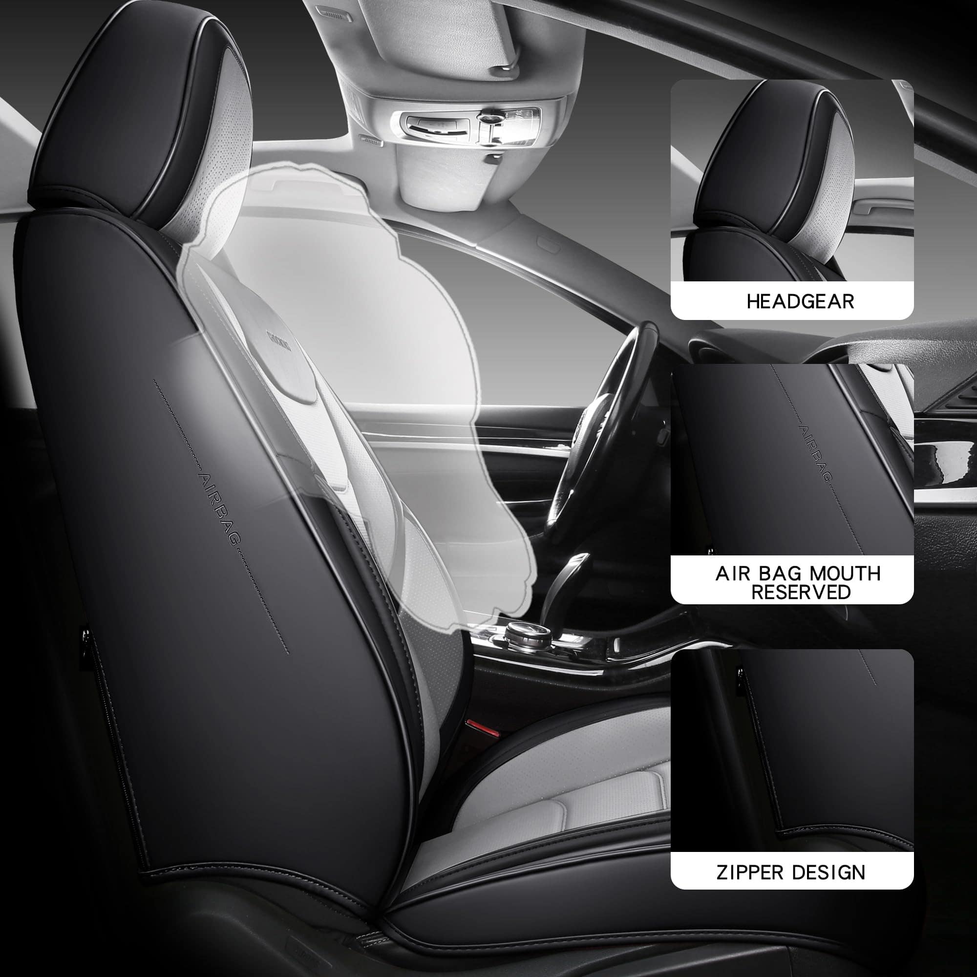 Cubiertas de asiento de coche de cuero impermeables de - Imagen 5