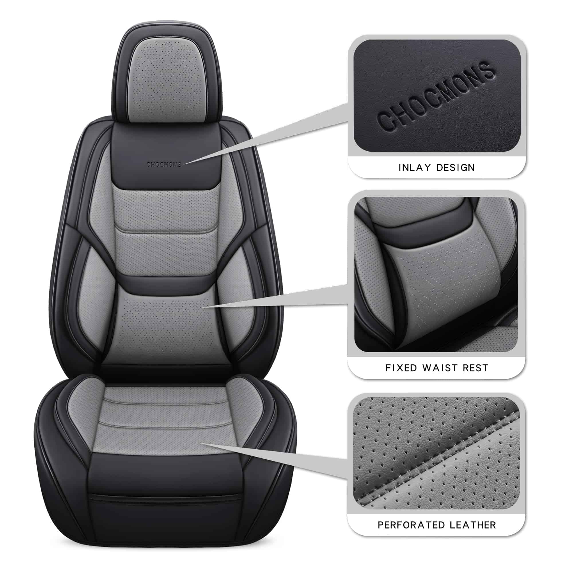 Cubiertas de asiento de coche de cuero impermeables de - Imagen 7
