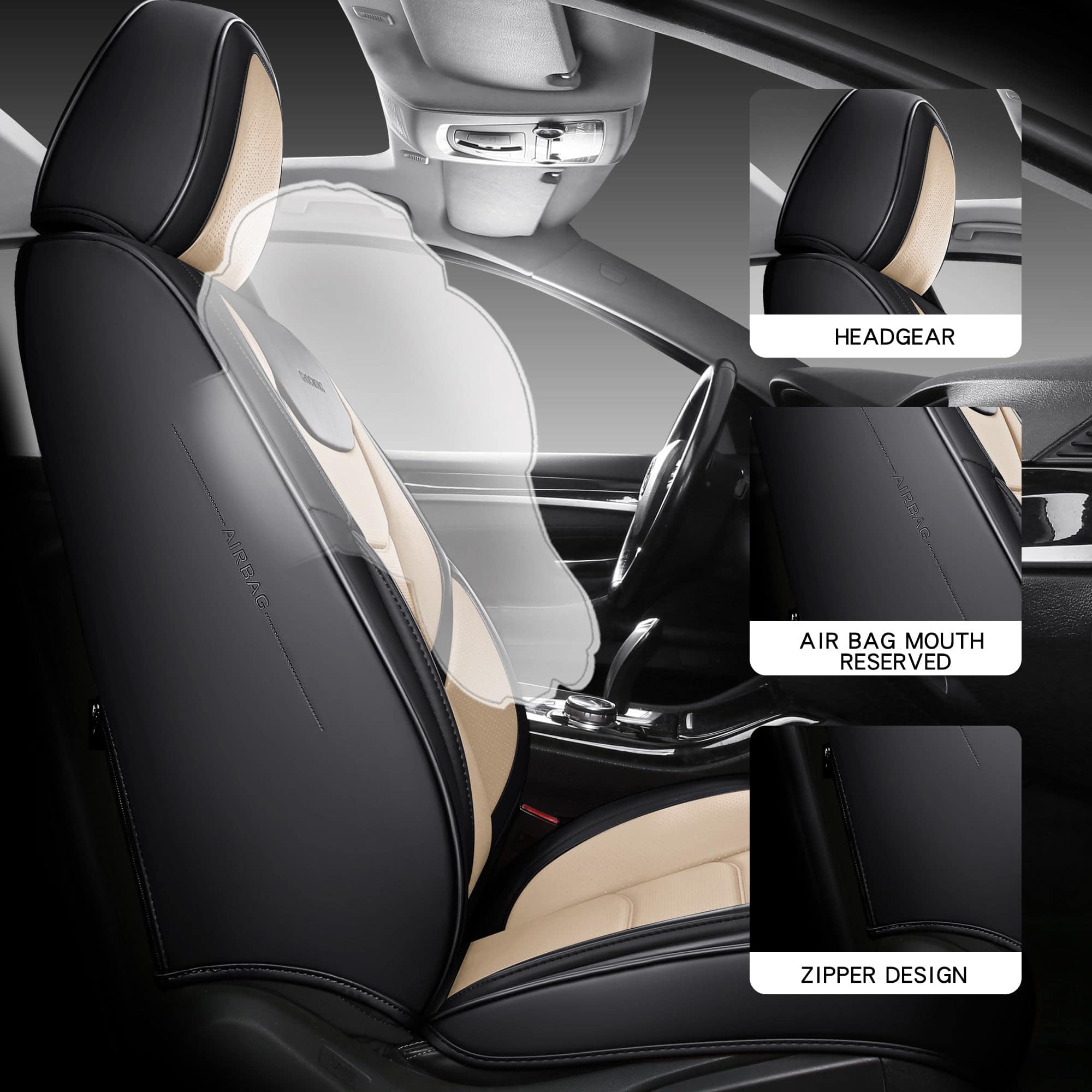 Fundas de asiento de coche de cuero impermeable de - Imagen 5