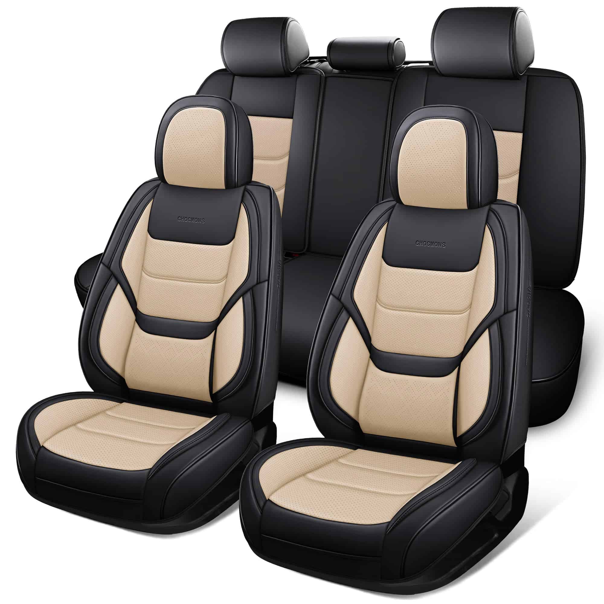 Fundas de asiento de coche de cuero impermeable de