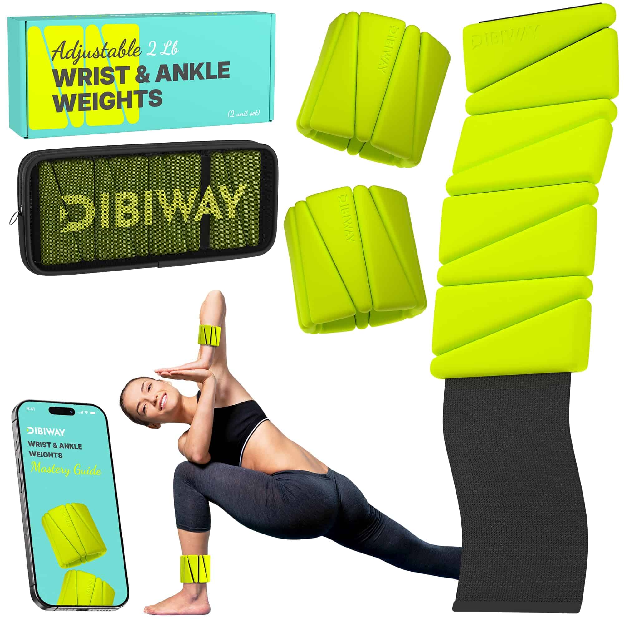 Pesas de muñeca y tobillo de 2 libras cada una para mujeres