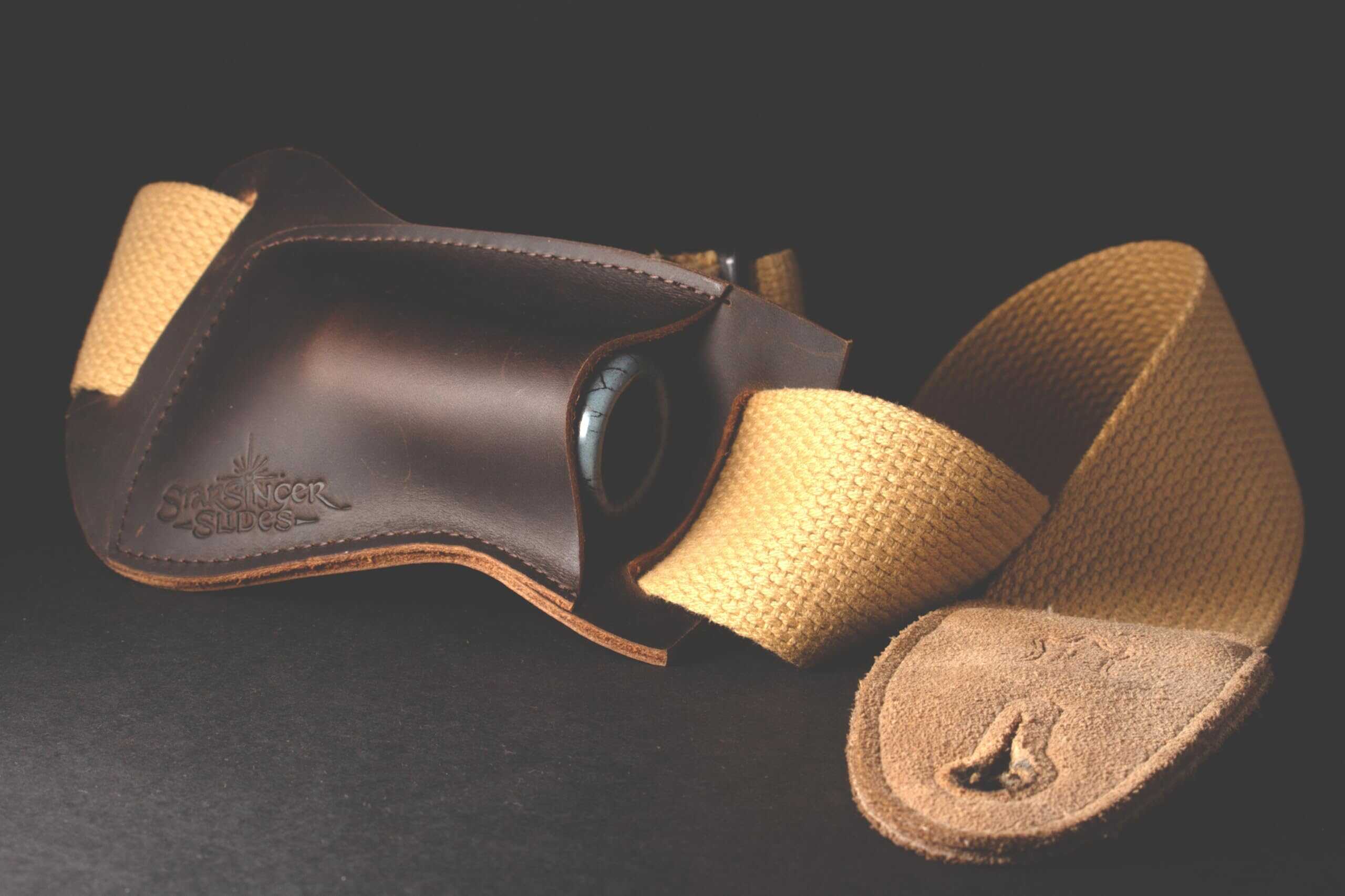 Funda de Cuero para Slide de Guitarra con Soporte para - Imagen 3