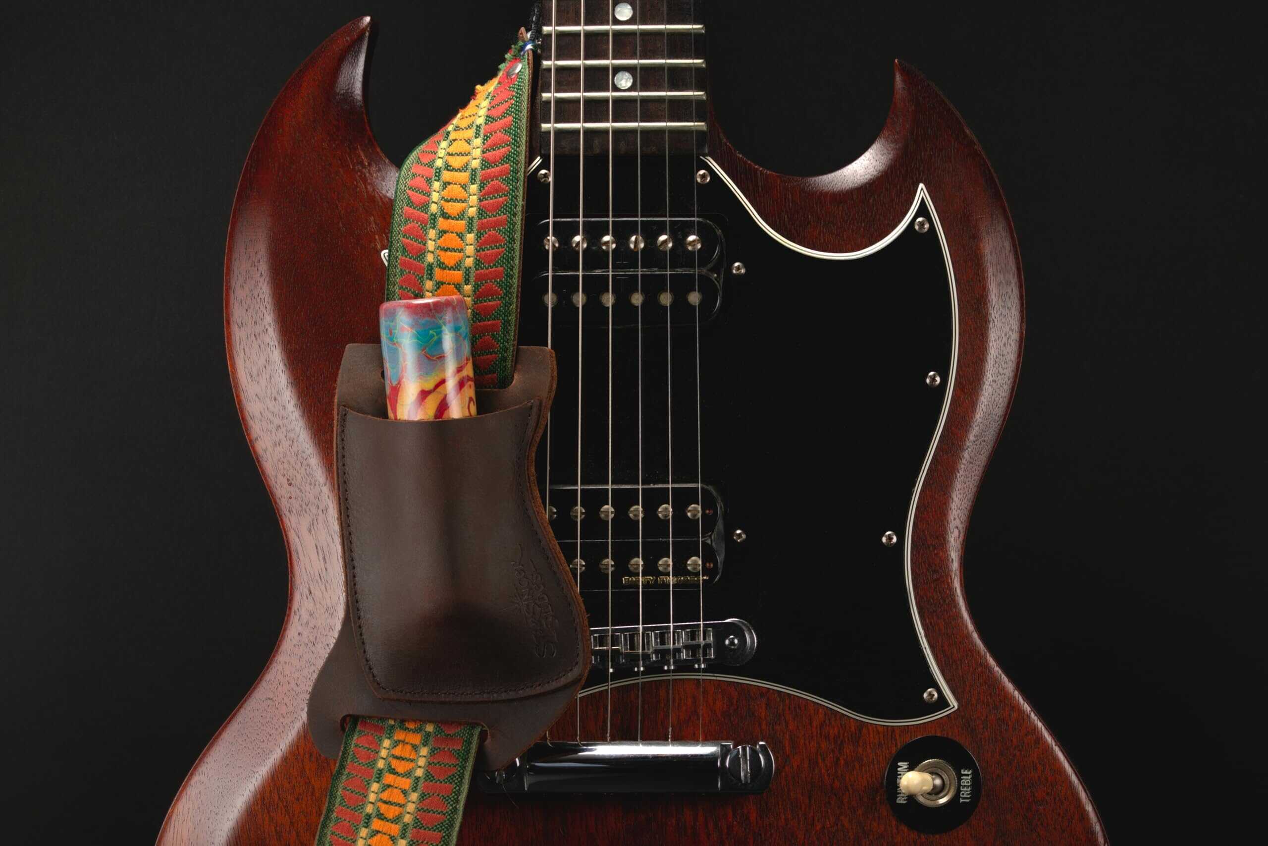 Funda de Cuero para Slide de Guitarra con Soporte para - Imagen 4