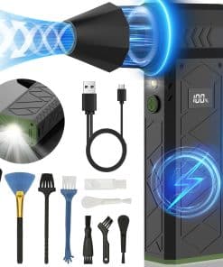 Soplador de Aire Comprimido con linterna, -Verde