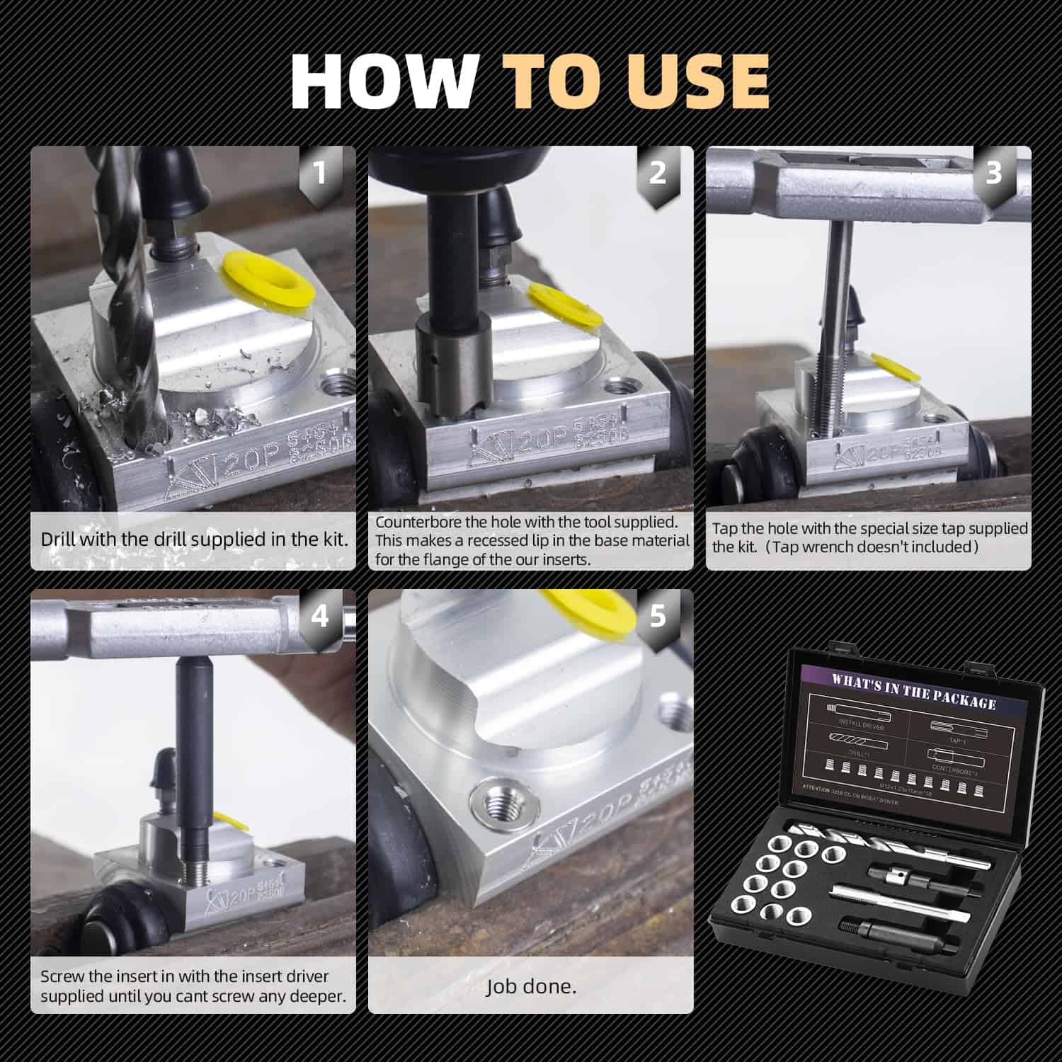 Kit de Reparación de Roscas M12x1.25 SENNMONN con Brocas de - Imagen 9