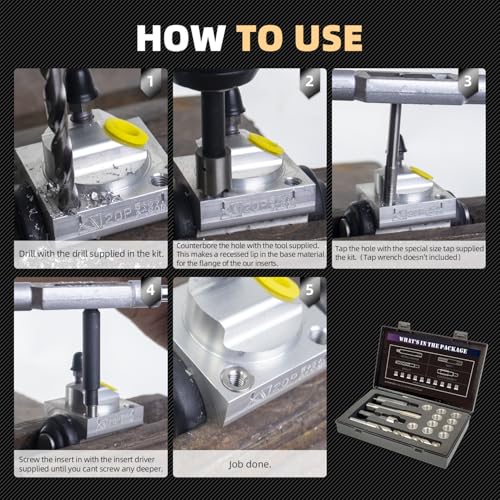 Kit de Reparación de Roscas SENNMONN M12X1.5 con Broca de - Imagen 6