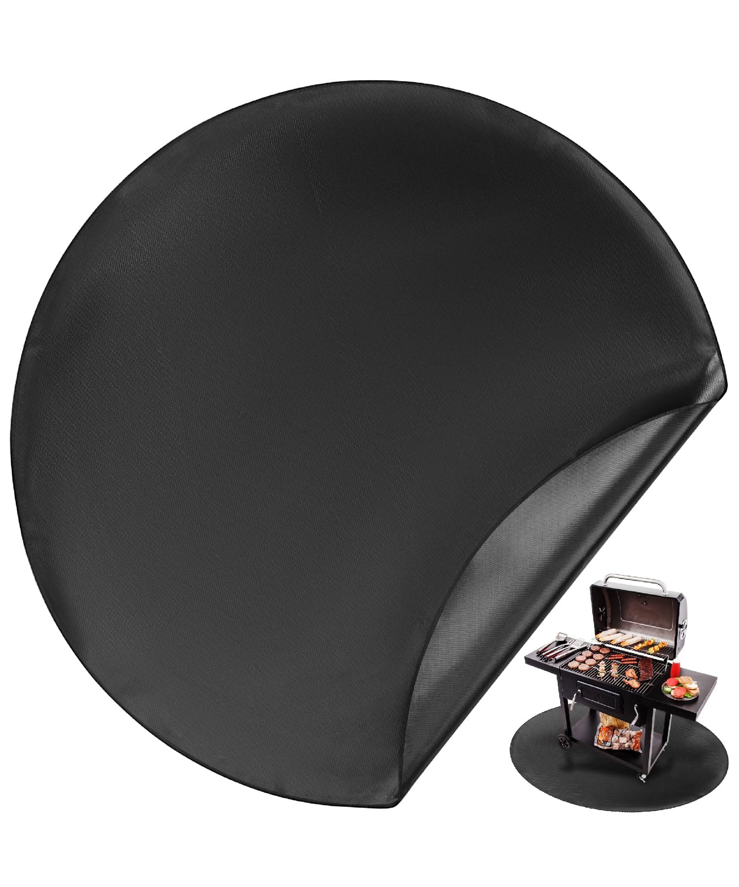 Tapete para Fuego Redondo UNCO, 36", Negro Diseño Doble a