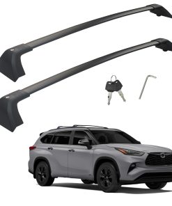 Barras Transversales de Rejilla de Techo Negro Mate para