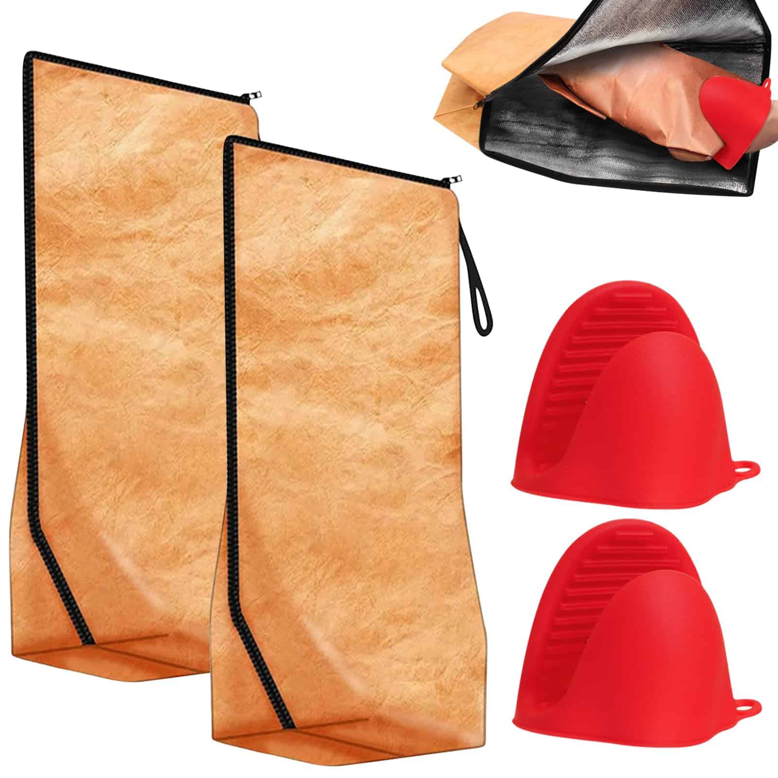 2 Pcs Manta de BBQ para Reposar Carne con Cremallera y 2