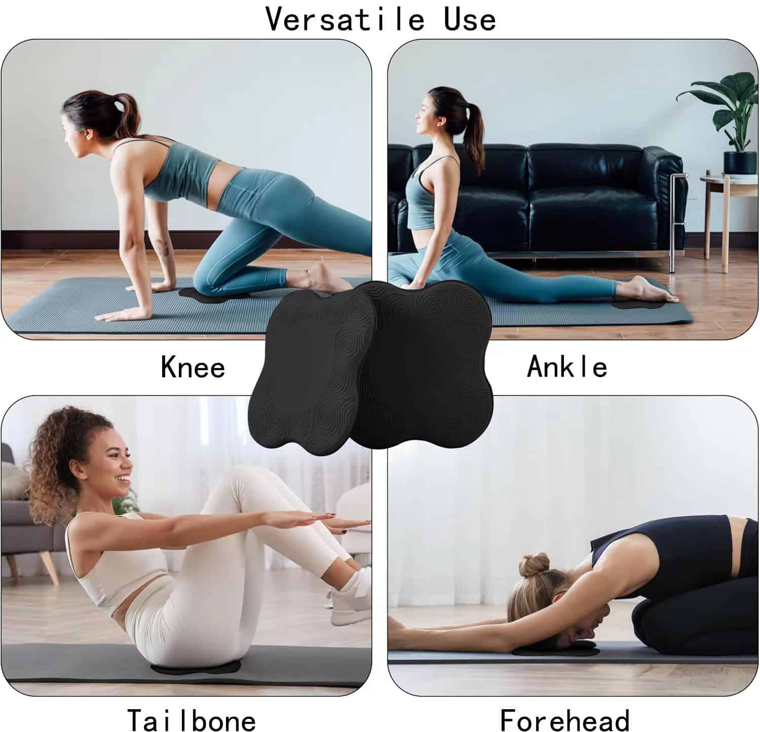 Almohadilla de Soporte para Rodillas de Yoga -Negro - Imagen 4