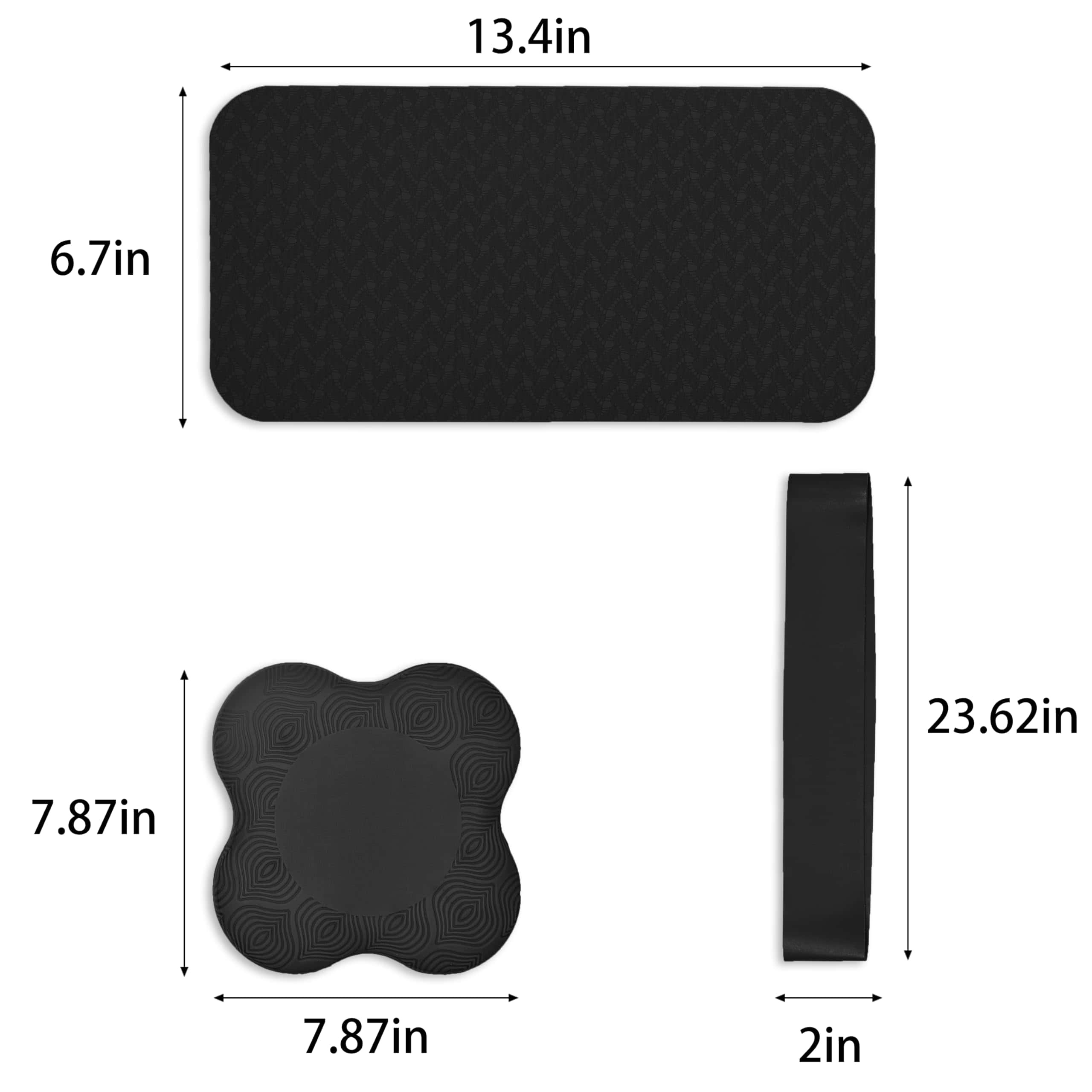 Almohadilla de Soporte para Rodillas de Yoga -Negro - Imagen 3