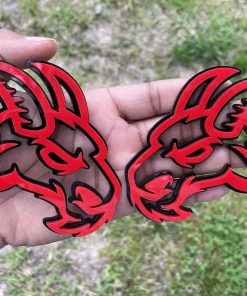 Par de Emblemas de Cabeza Personalizados Nuevos Derecho