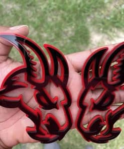 Par de Emblemas de Cabeza Personalizados enojados de Cabra