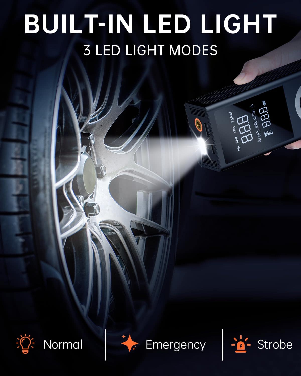 Inflador de neumáticos inalámbrico, Compresor de aire - Imagen 7