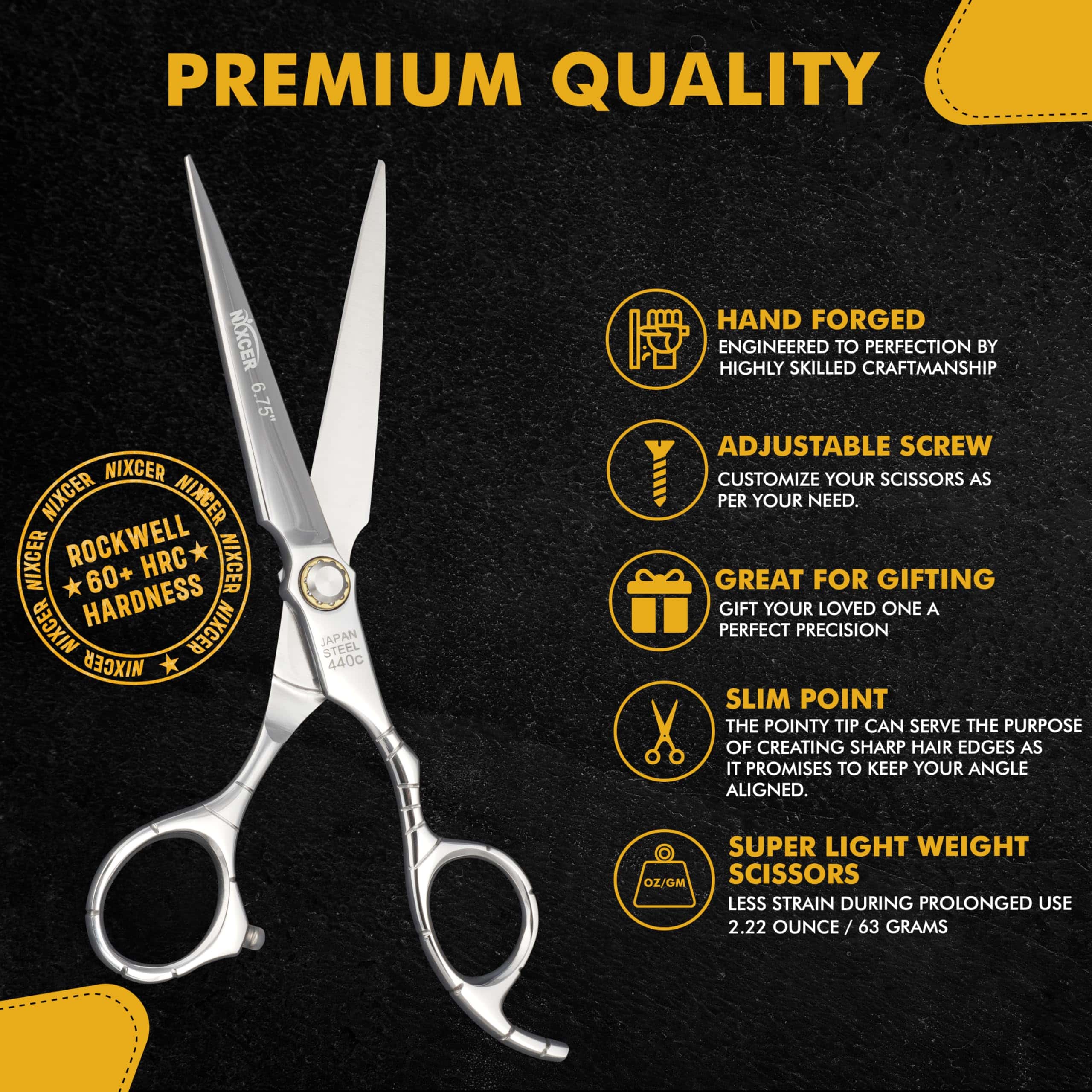 Tijeras de Peluquería Profesional Nixcer - Acero Japonés - Imagen 5