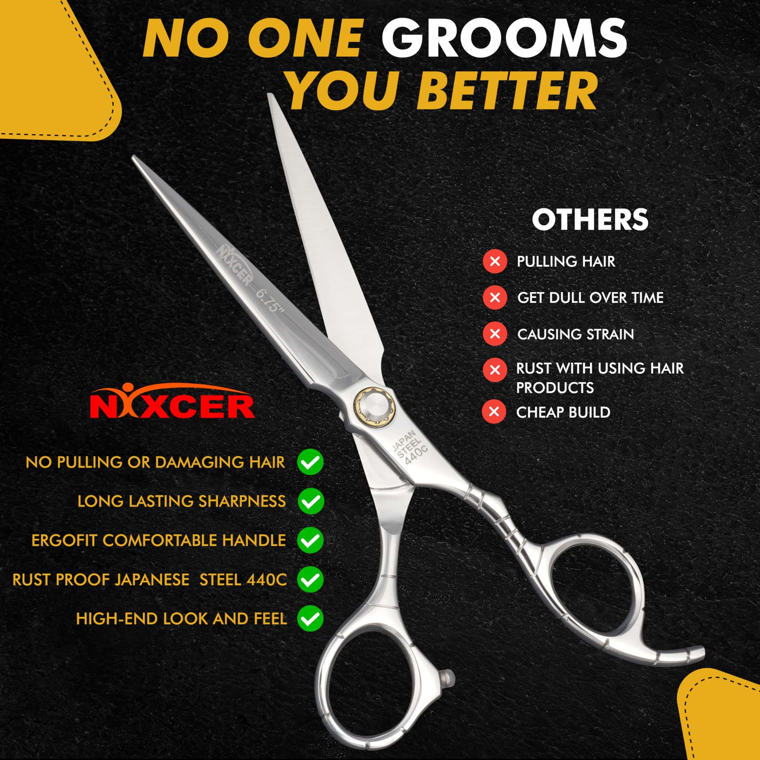 Tijeras de Peluquería Profesional Nixcer - Acero Japonés - Imagen 6