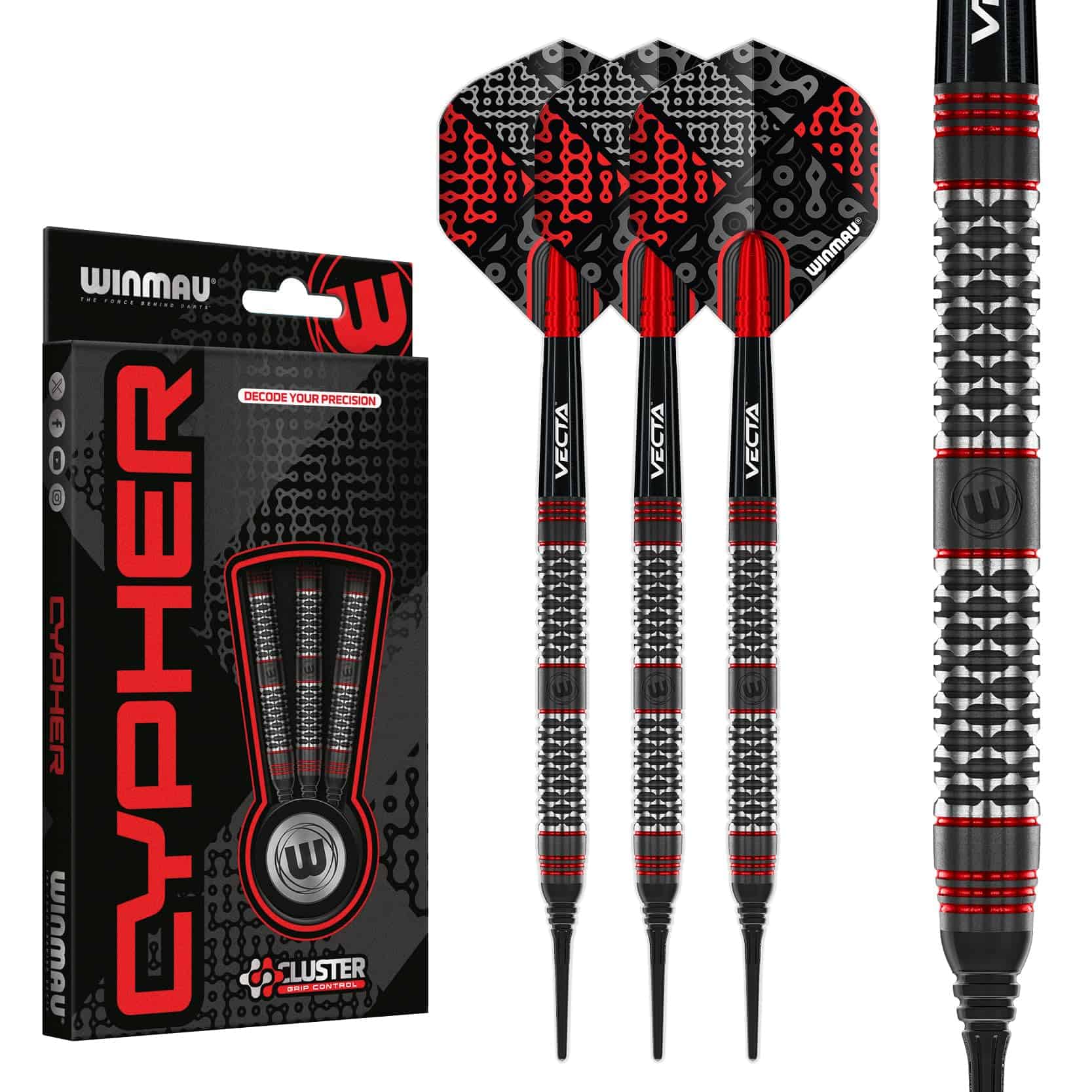 Juego de Dardos Winmau Cypher 18g Barrel / 20g Full Weight