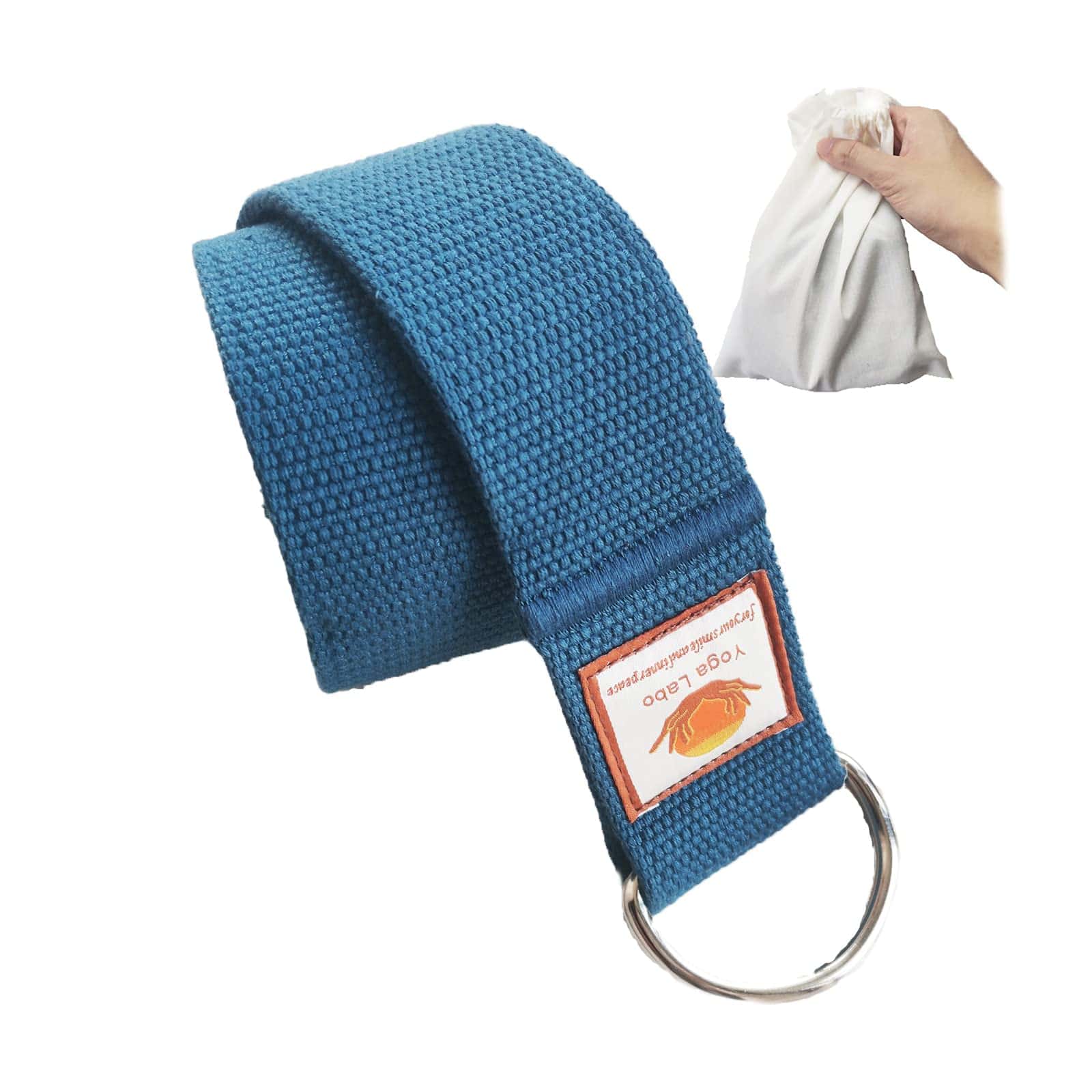 Correa de Yoga de Algodón de 8 pies para -Azul
