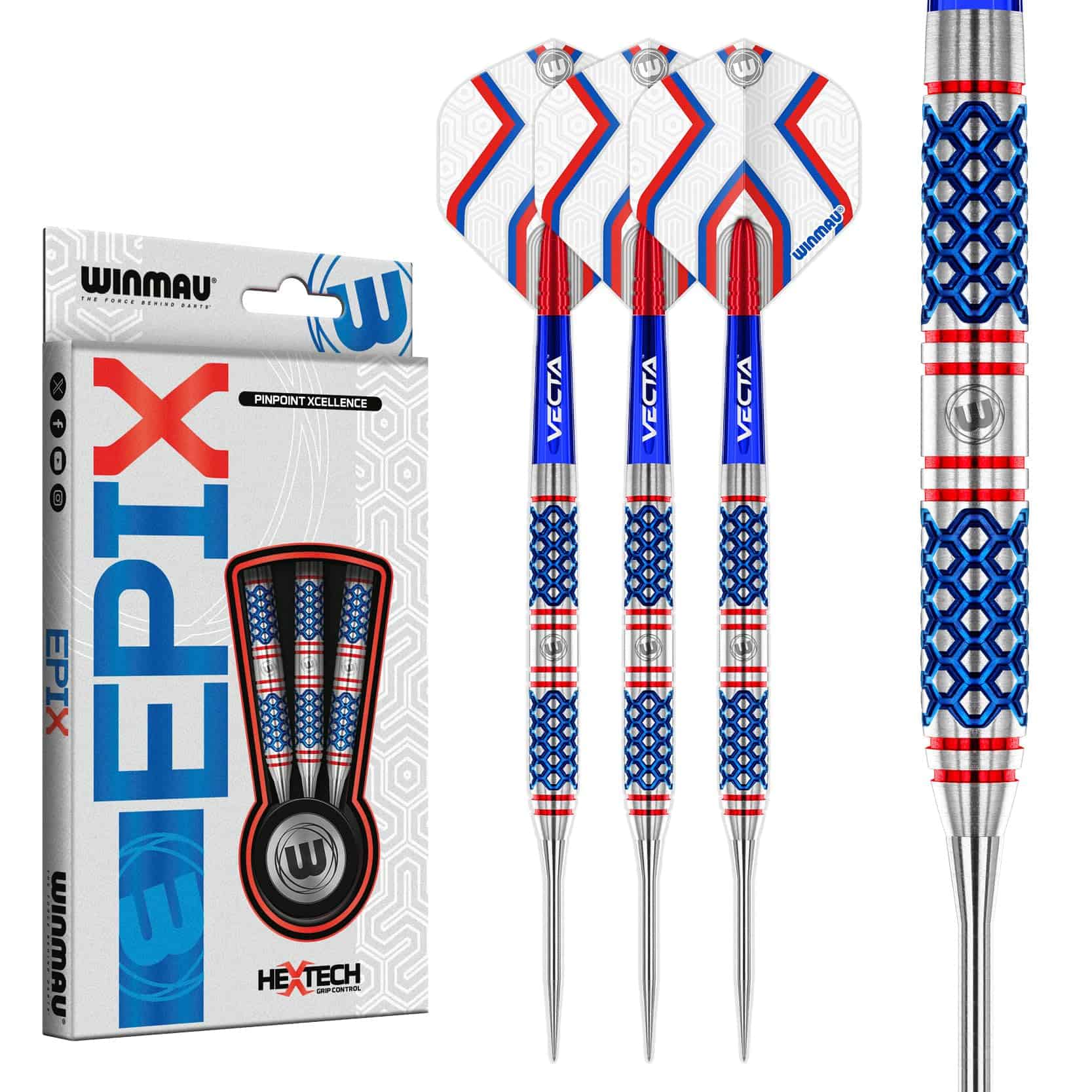 Juego de dardos Winmau Epix 22g 90% de tungsteno