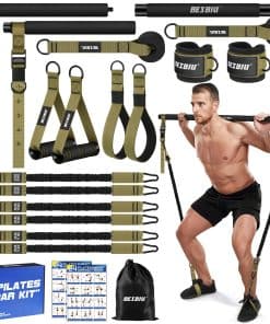 Kit de Barra de Pilates con Bandas de -Verde Militar