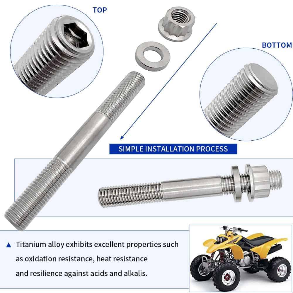 GOLKNHA Juego de pernos de cabeza de cilindro de titanio - Imagen 3