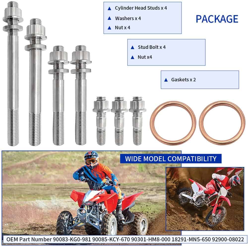 GOLKNHA Juego de pernos de cabeza de cilindro de titanio - Imagen 8