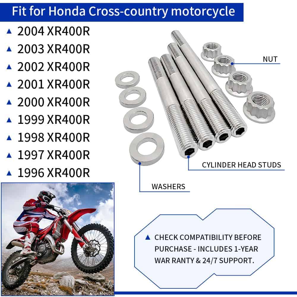 GOLKNHA Juego de pernos de cabeza de cilindro de titanio - Imagen 6