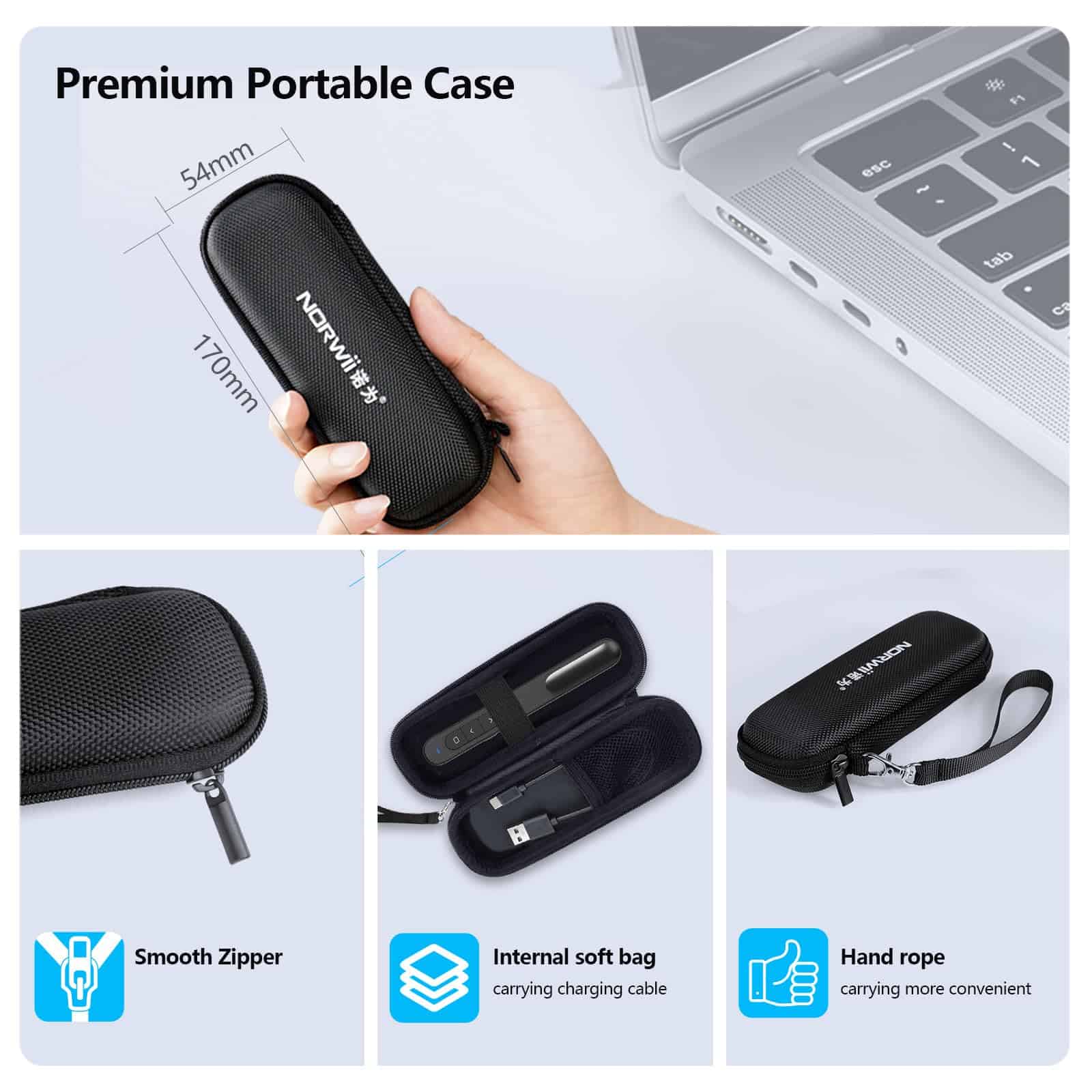 Norwii N76 Presentador inalámbrico recargable con puntero, - Imagen 8