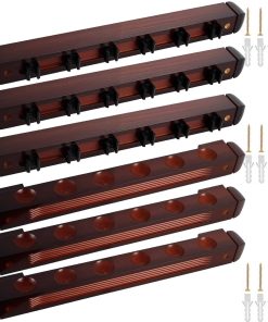 Rack de Pared de Madera para Taco de Billar de 6 Piezas