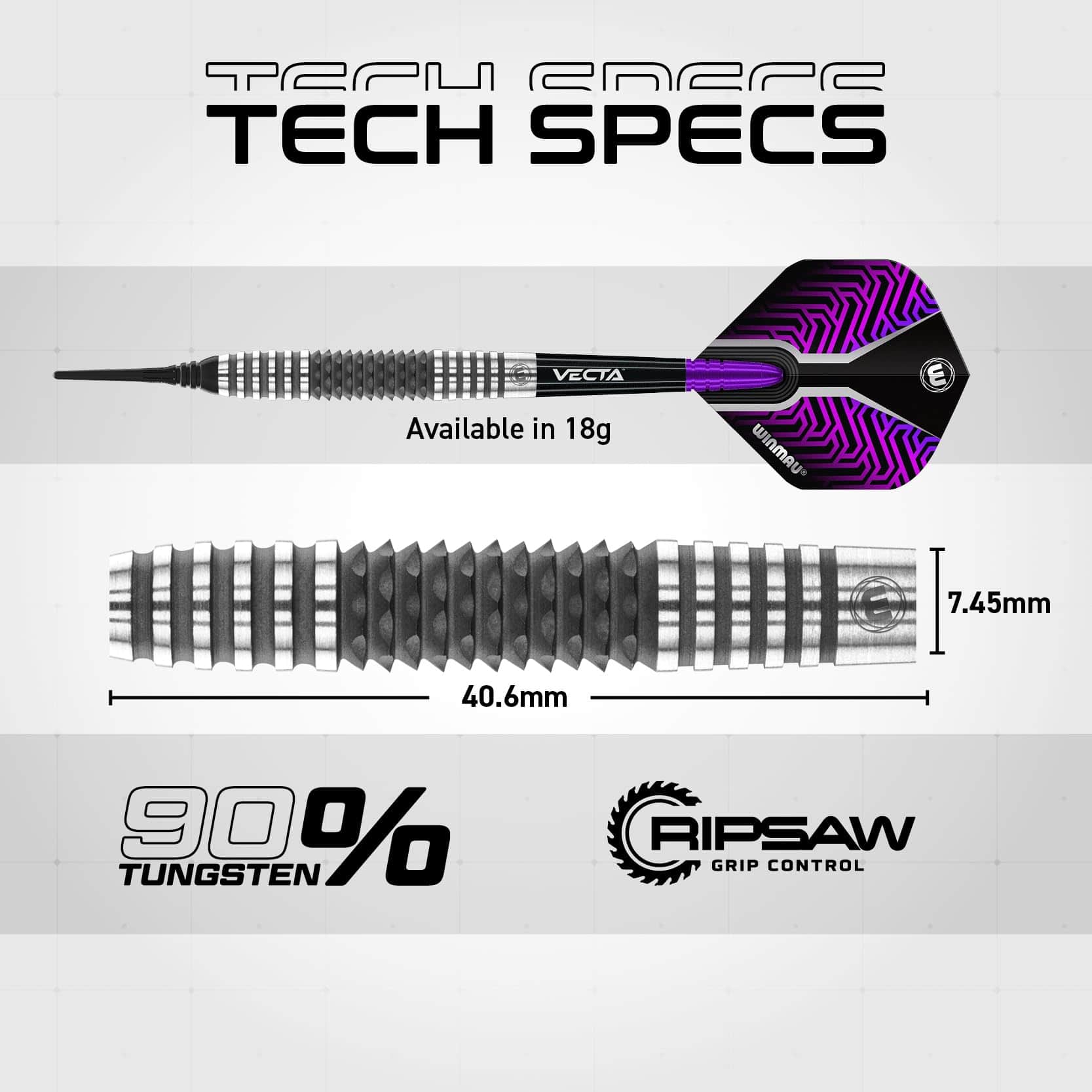 Set de Dardos Winmau Kairos 18g / Pesadas de 20g de - Imagen 5
