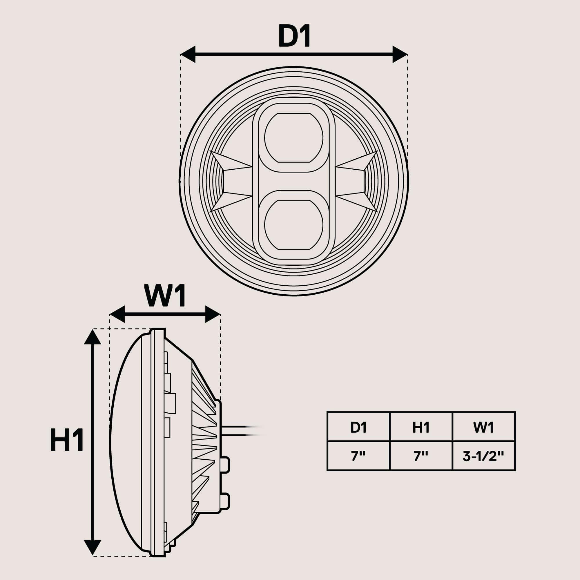 Faro Delantero LED Redondo TRUE MODS 7 Pulgadas Negro H6024 - Imagen 8