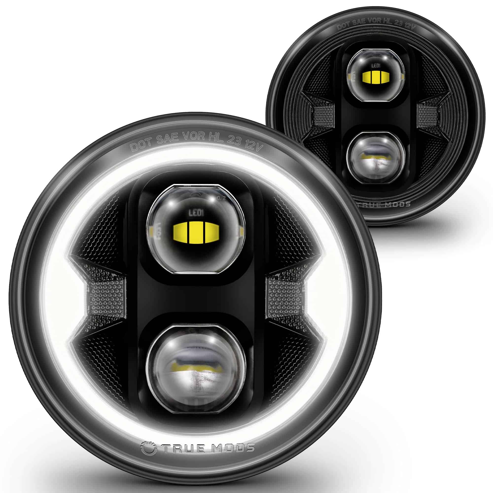 Faro Delantero LED Redondo TRUE MODS 7 Pulgadas Negro H6024