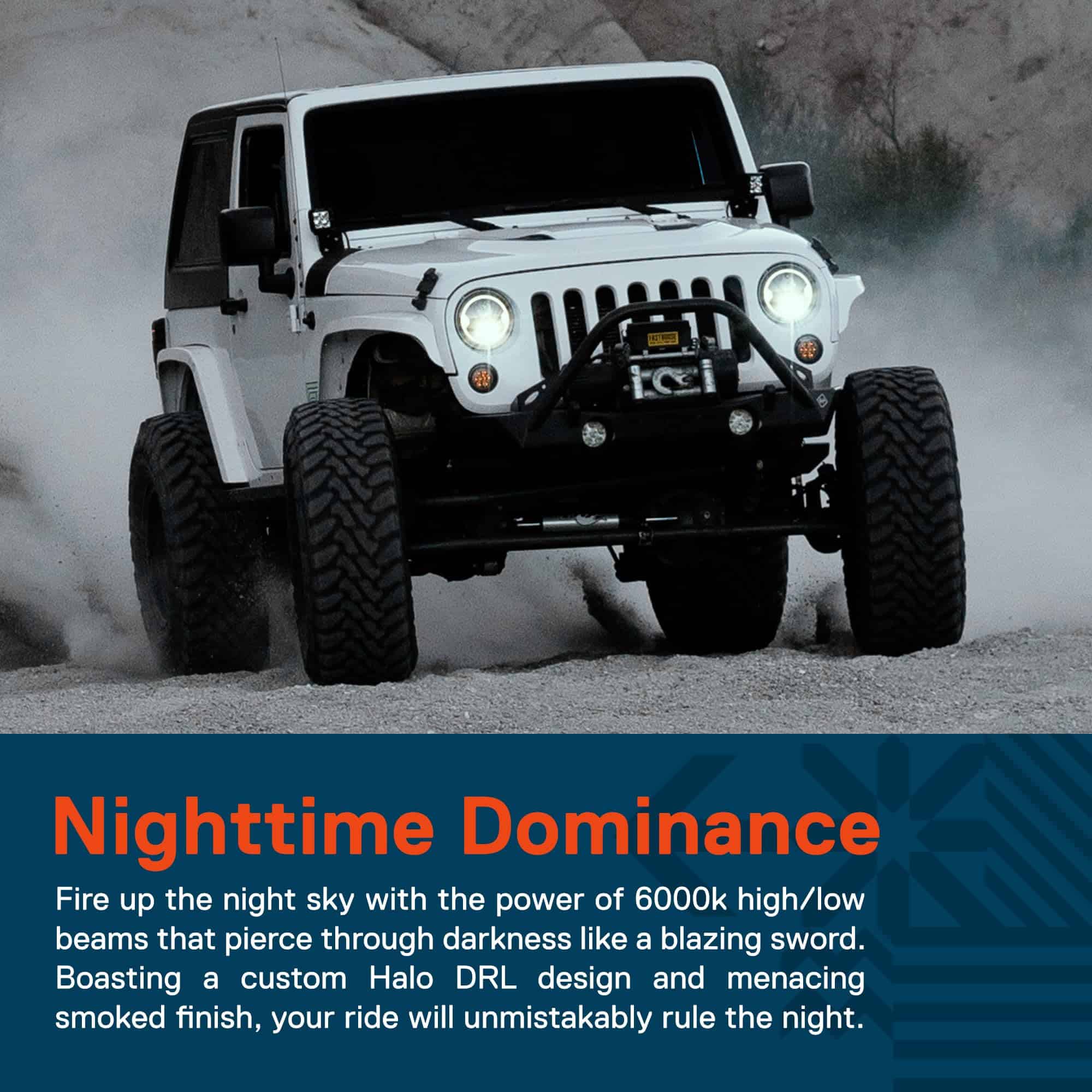 Faro Delantero LED Redondo TRUE MODS 7 Pulgadas Negro H6024 - Imagen 3