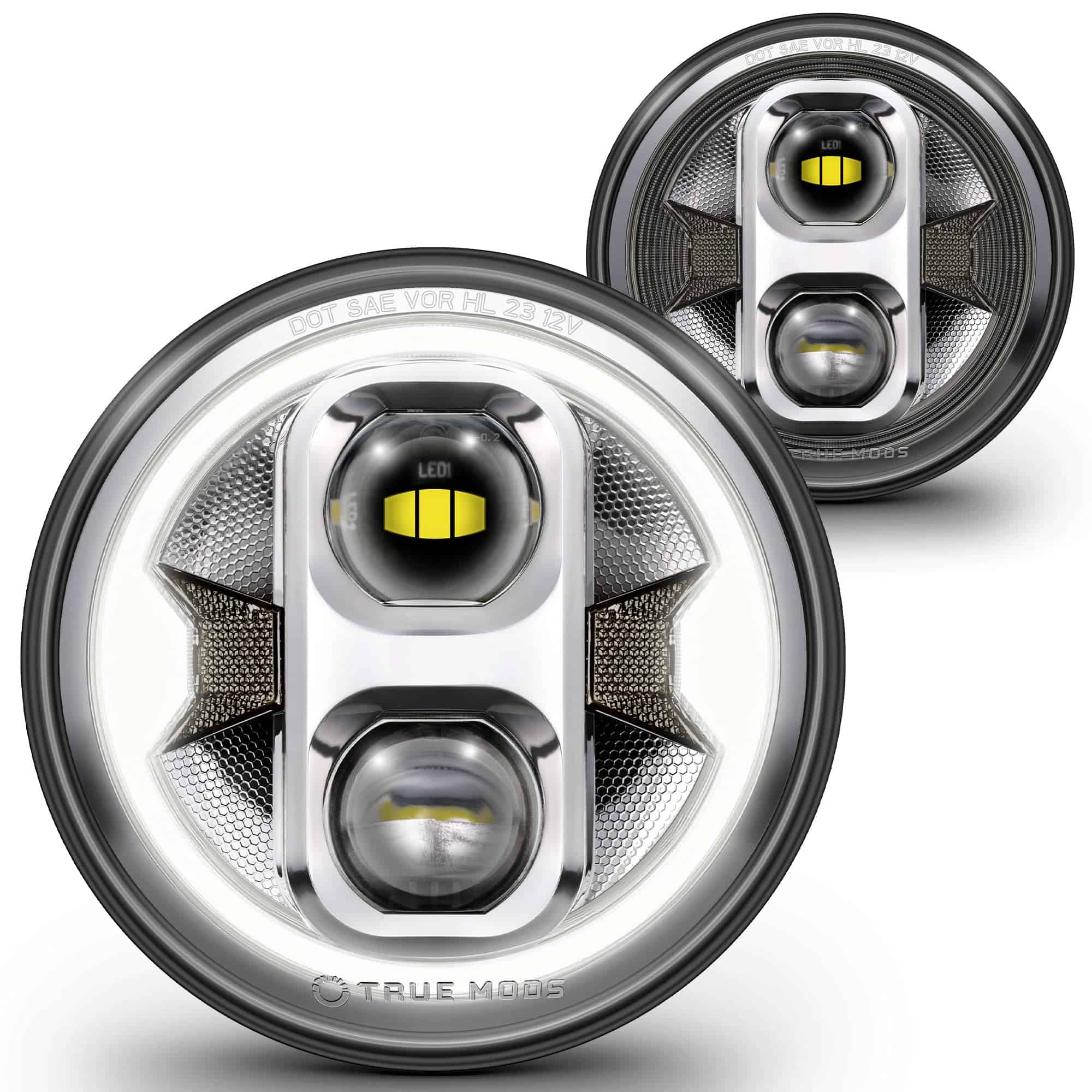 Faro LED Redondo de 7 Pulgadas Cromado H6024 2d1 Hi Lo