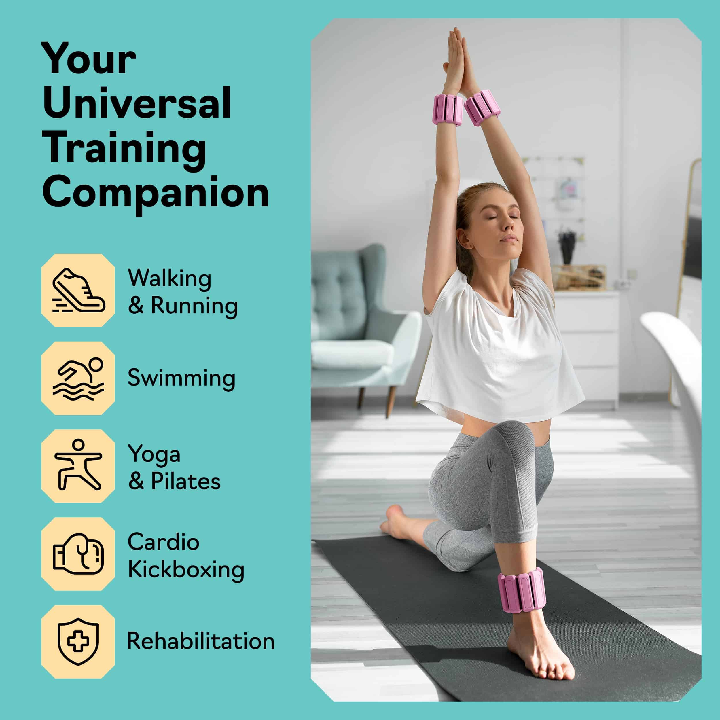 Pesas Tobilleras y Pesas de Muñeca para Mujeres en Casa - - Imagen 6