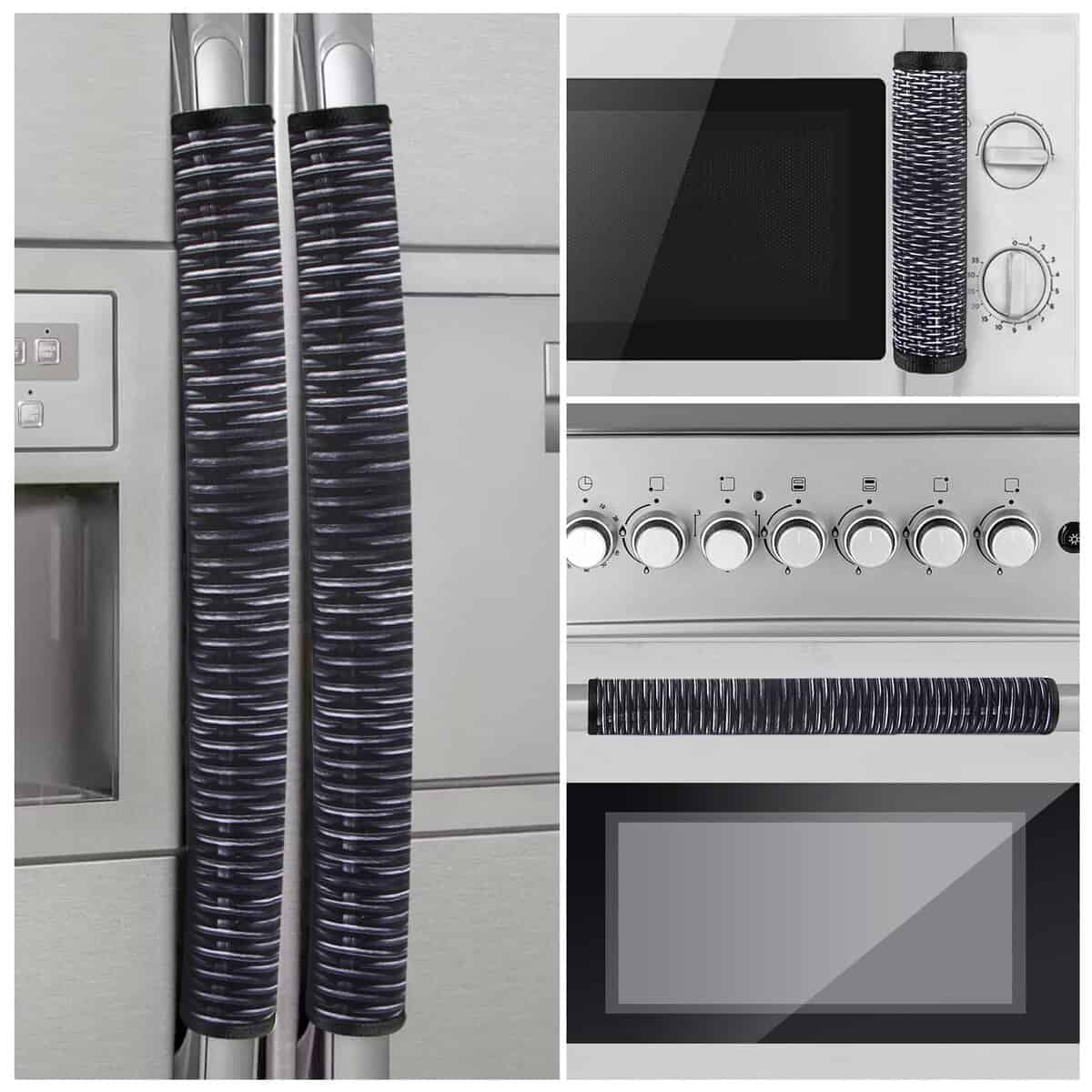 Cubiertas para manijas de puerta de -Negro + Blanco, 4 pieza