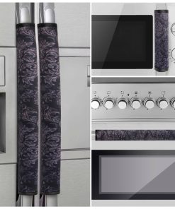 Cubiertas para manijas de puerta de -Negro+Gris, 4 pcs