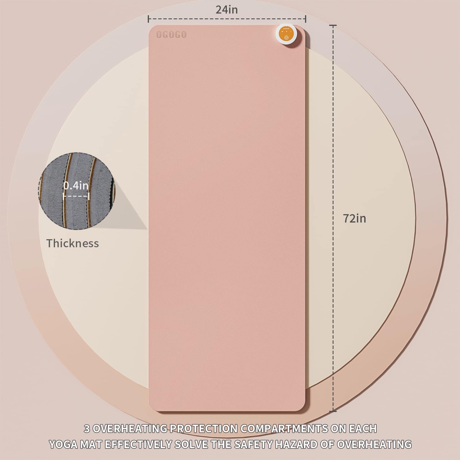 OGOGO-Heating Pad, Tapete de Yoga con Calefacción, 72 x - Imagen 7