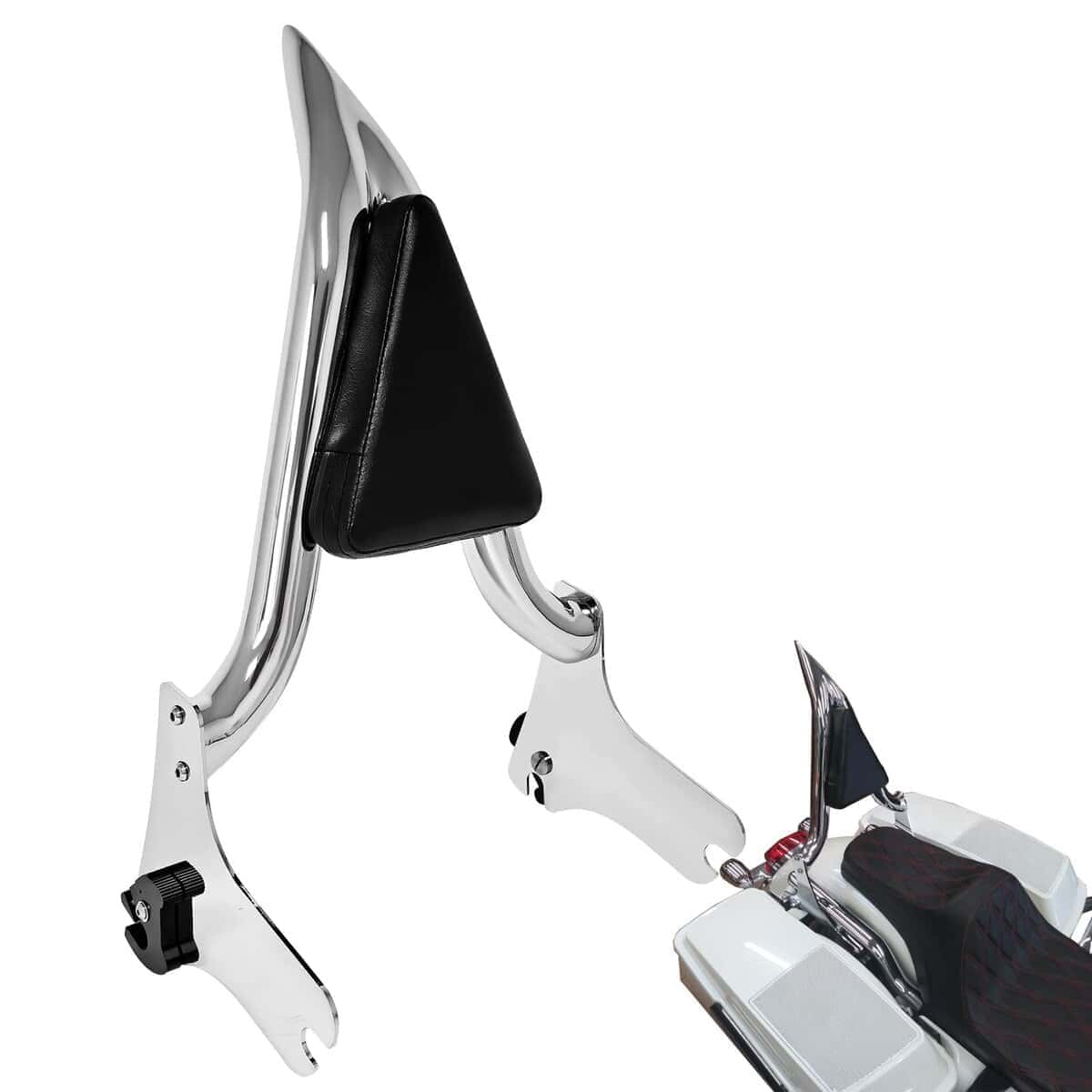 Barra de respaldo para pasajero desmontable de 1.5" para