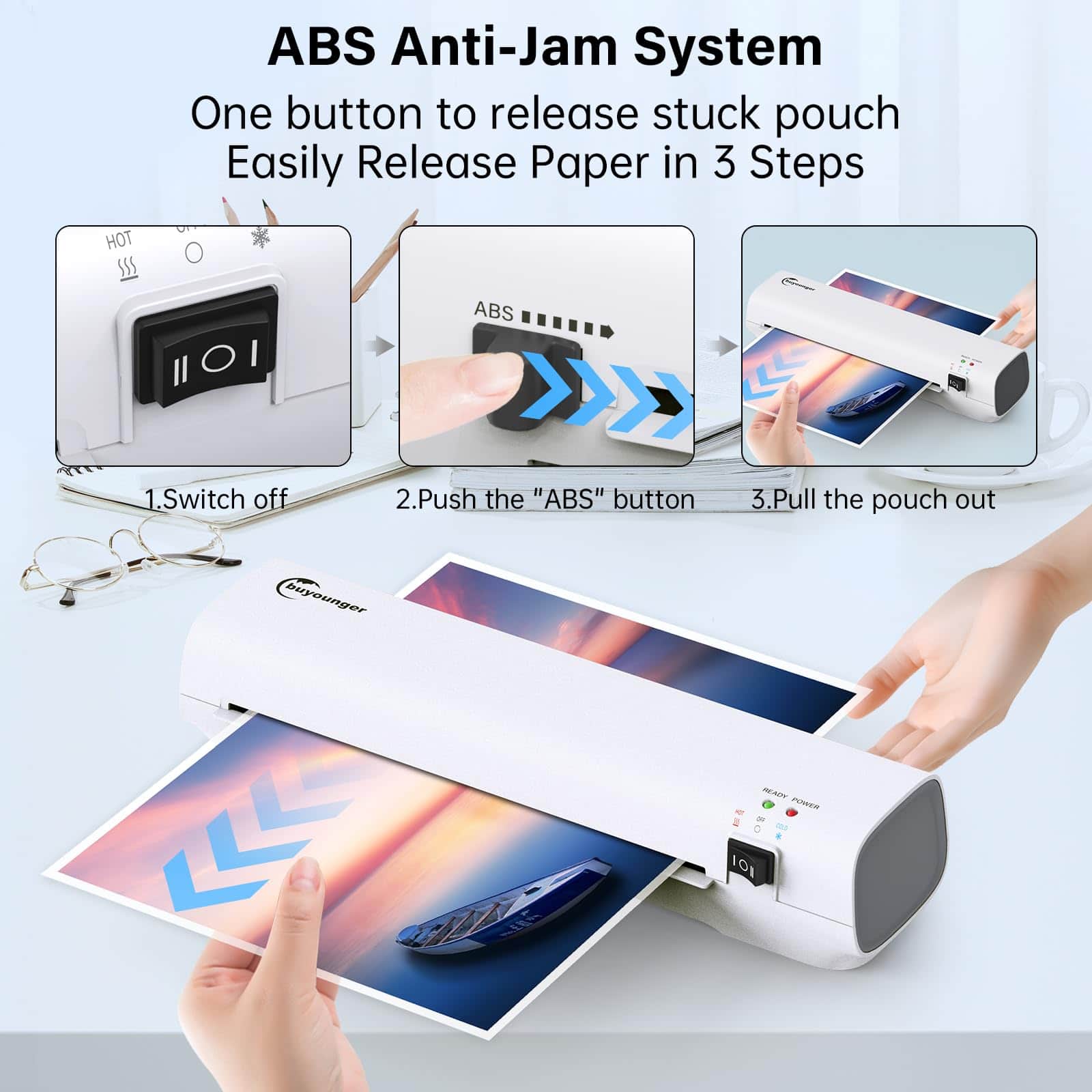 Máquina laminadora Buyounger, 9 pulgadas caliente y frío - Imagen 5