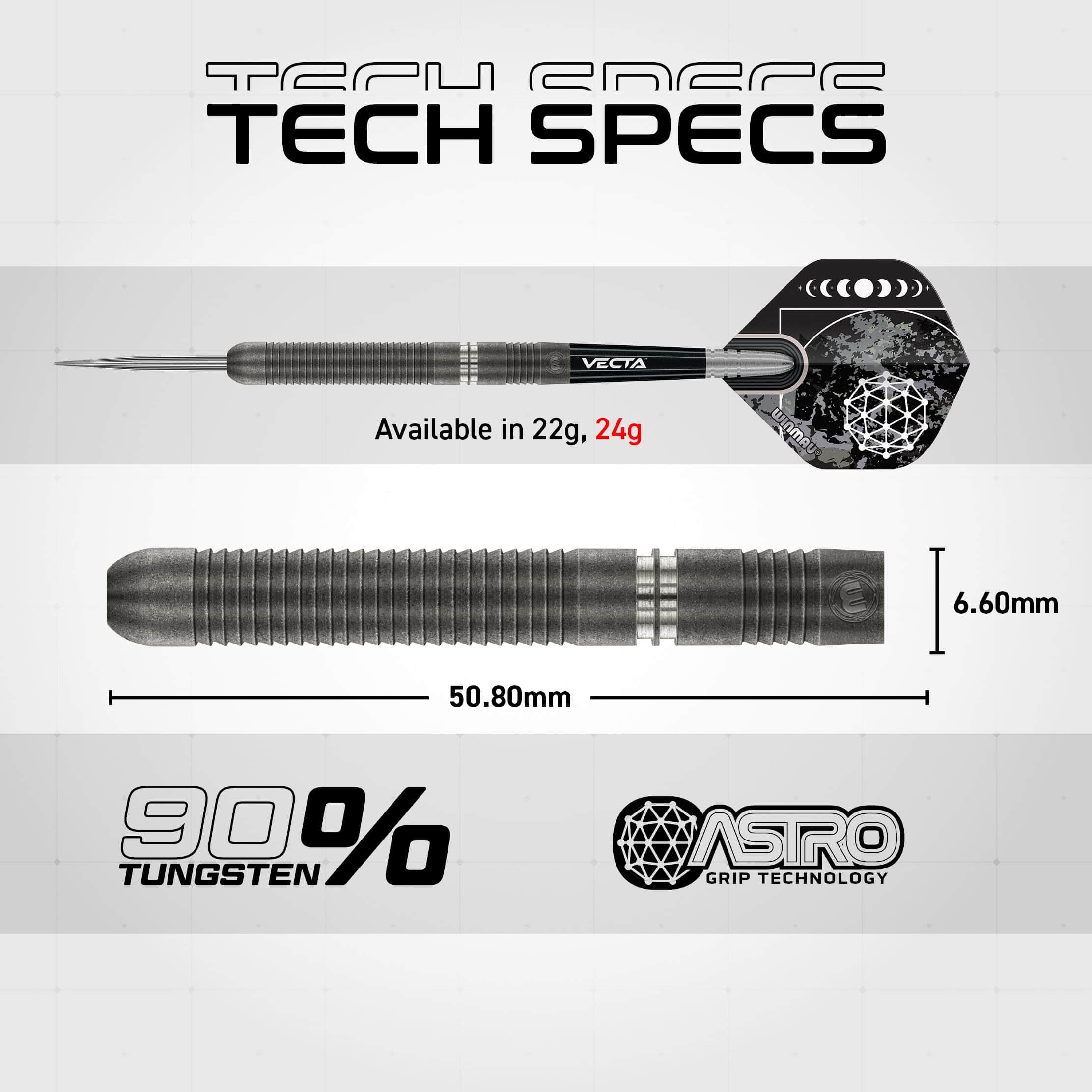Juego de dardos Winmau Callisto 24g 90% de tungsteno - Imagen 5