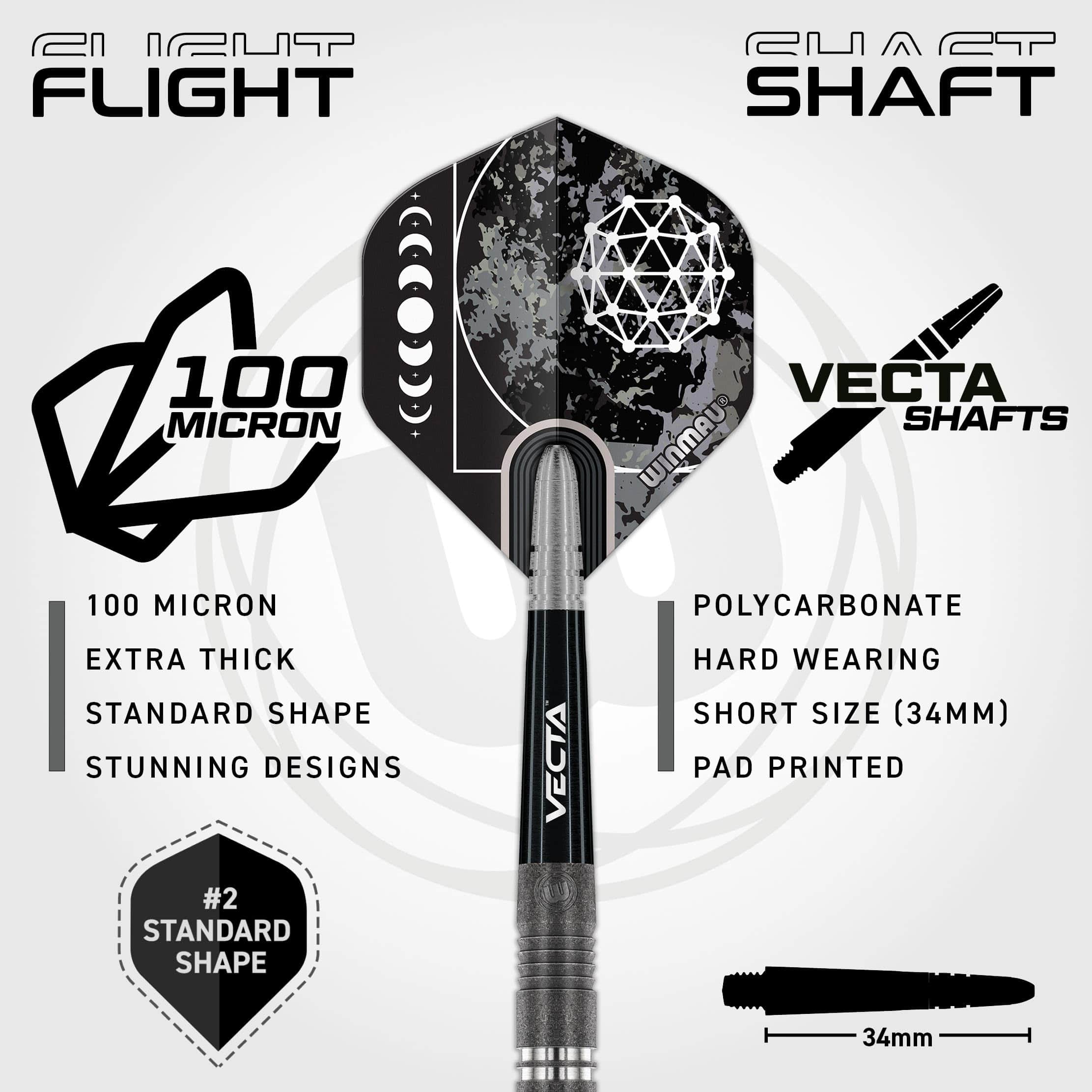 Juego de Dardos Winmau Callisto 18g -Negro y Plateado - Imagen 4
