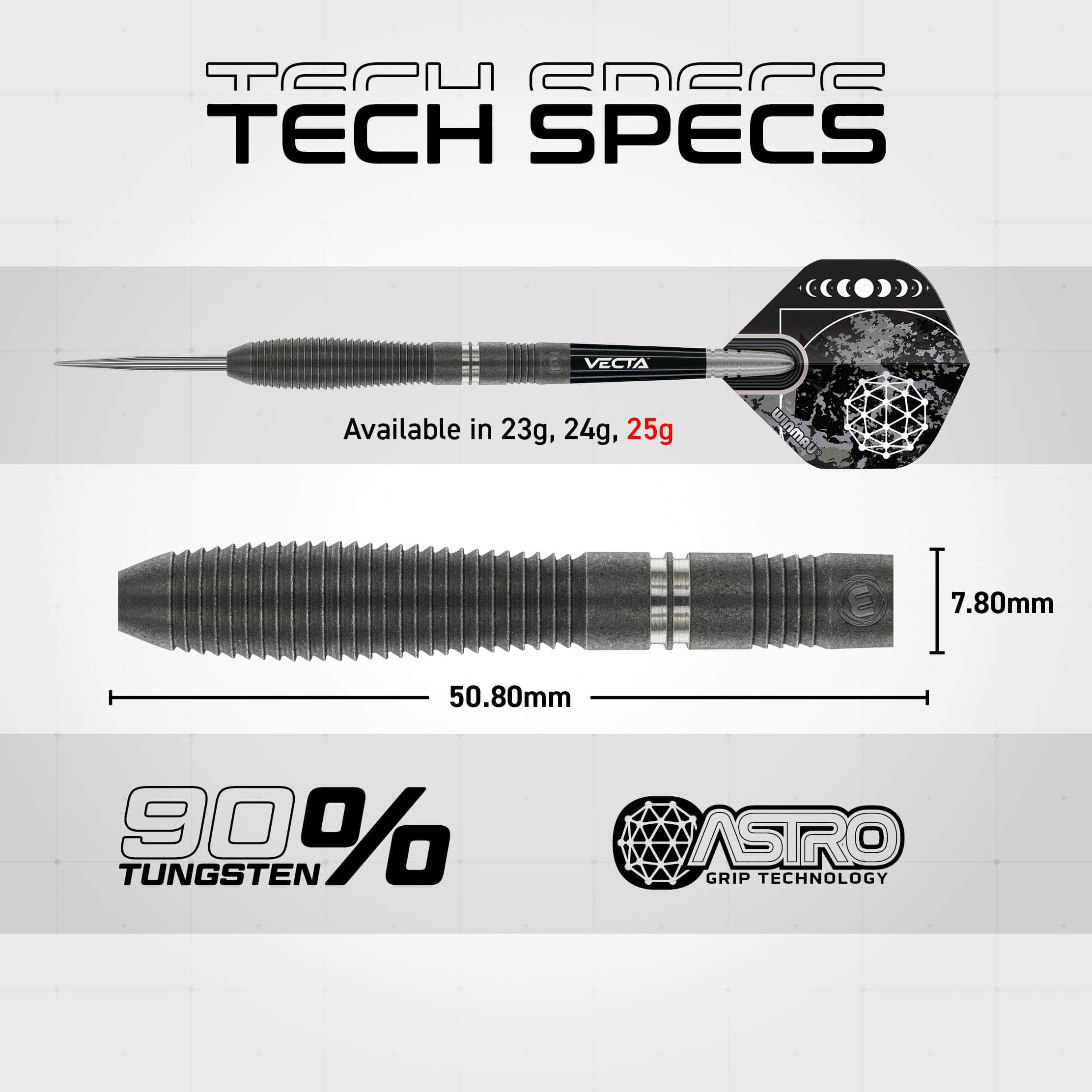 Set de Dardos Winmau Callisto 25g 90% Profesional de - Imagen 5