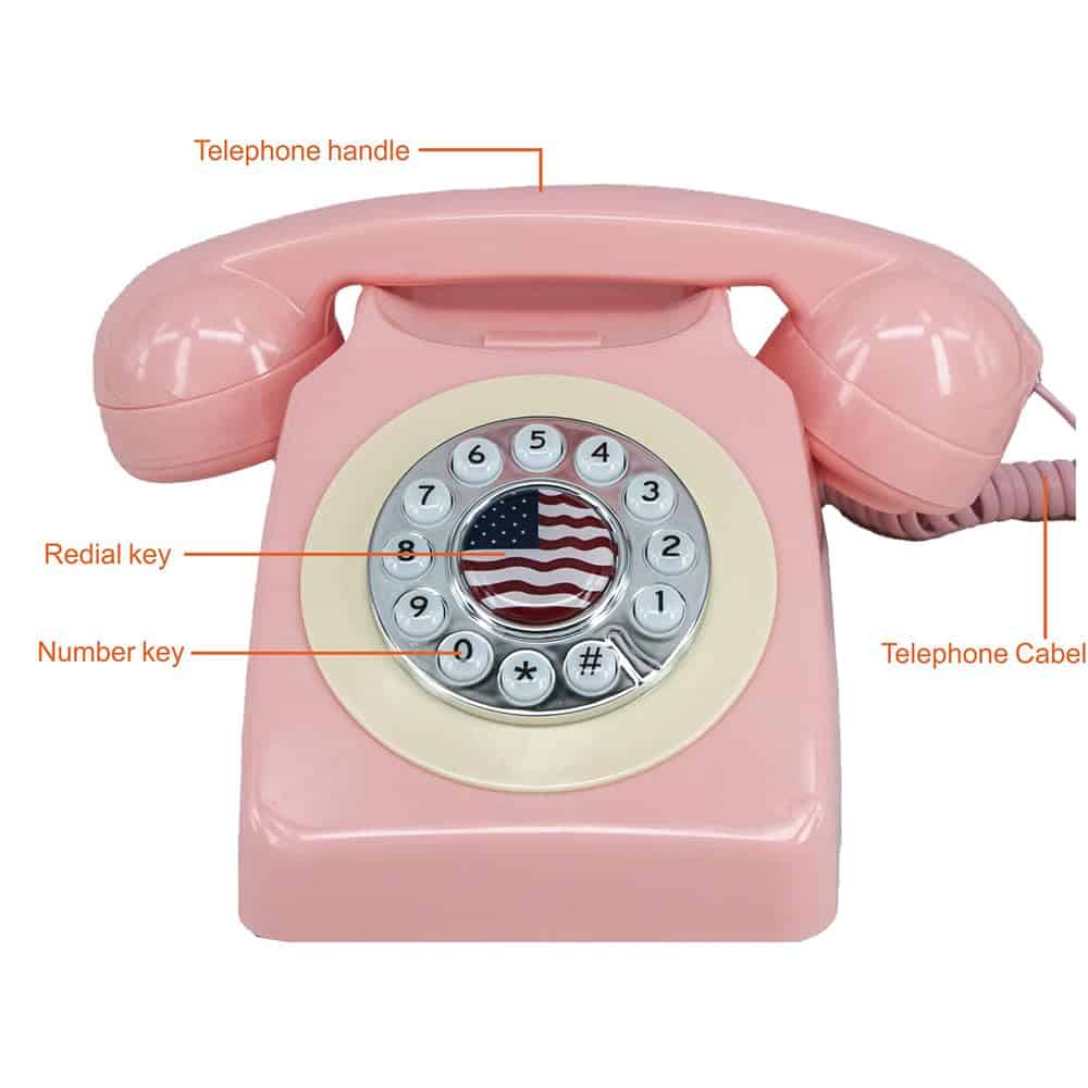 Teléfono Vintage Retro GHYTMTHOT, Teléfono de Botón de Dial - Imagen 6