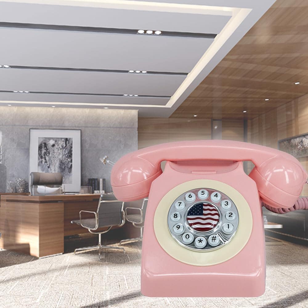 Teléfono Vintage Retro GHYTMTHOT, Teléfono de Botón de Dial - Imagen 3