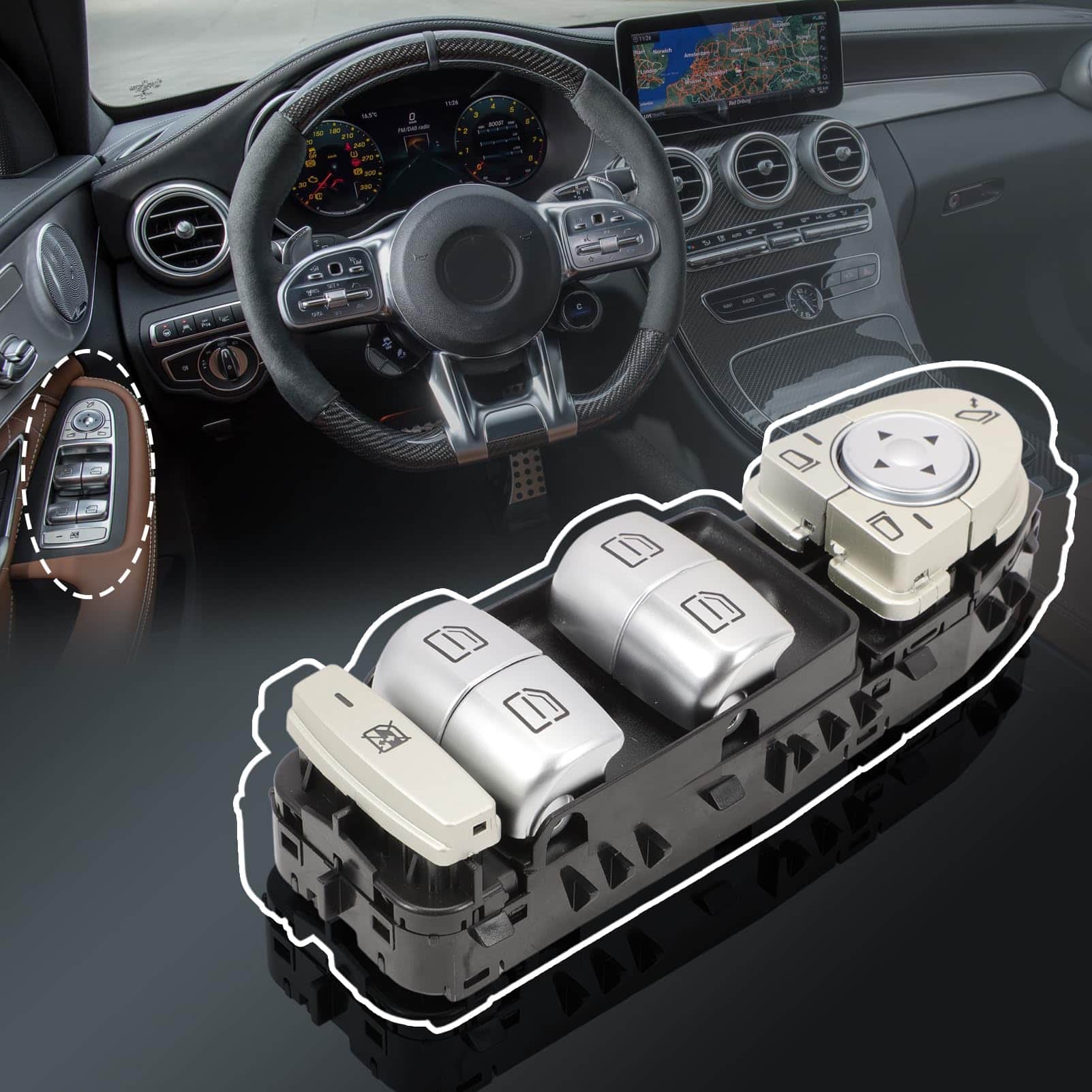 Interruptor maestro de ventanilla eléctrica para conductor - Imagen 7