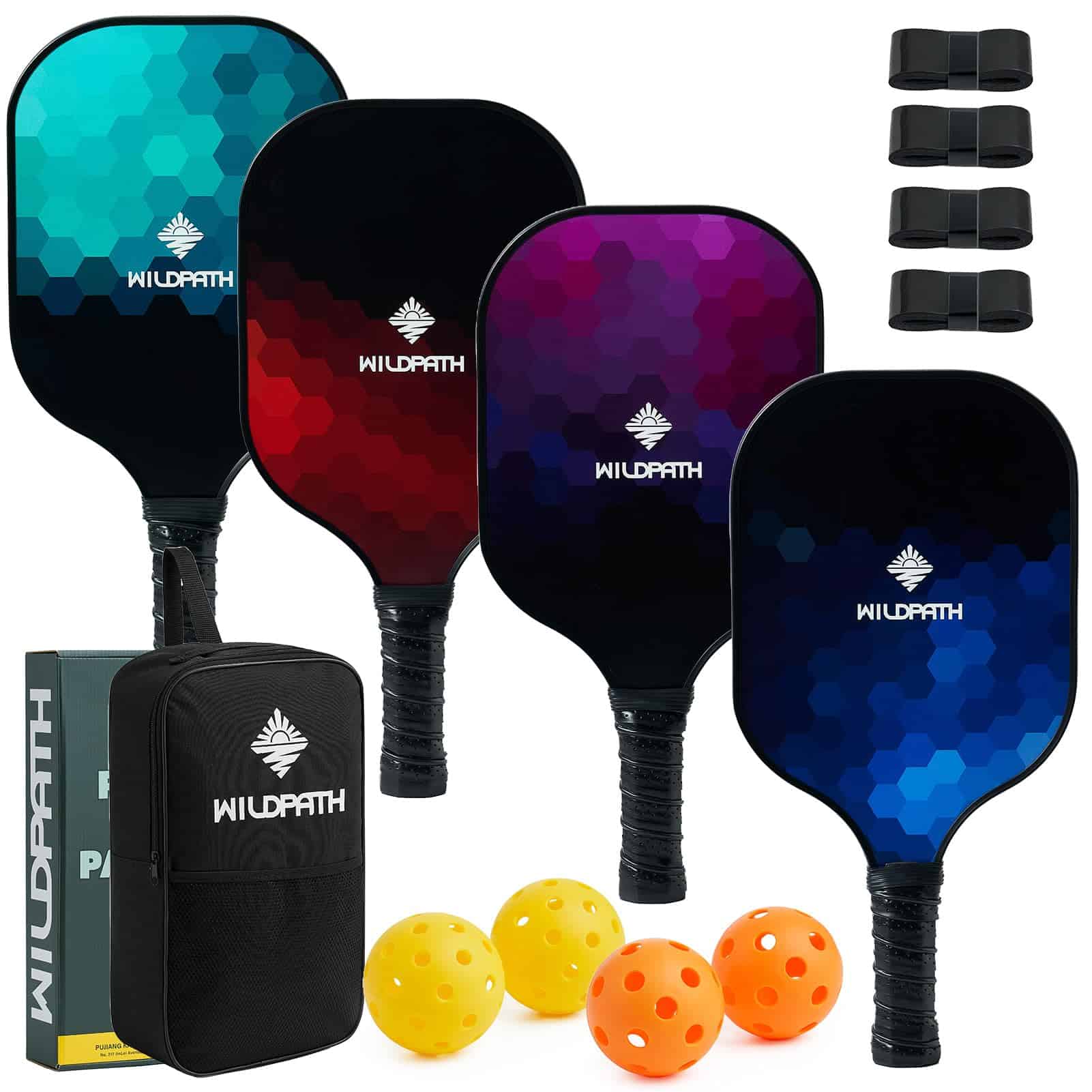 Juego de 2 o 4 Palas de Pádel, Pack de 2 o 4 Raquetas de