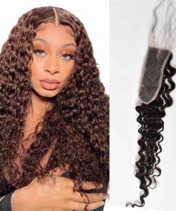 Cierre de Encaje 2x6 Onda Profunda #4 Chocolate Brown