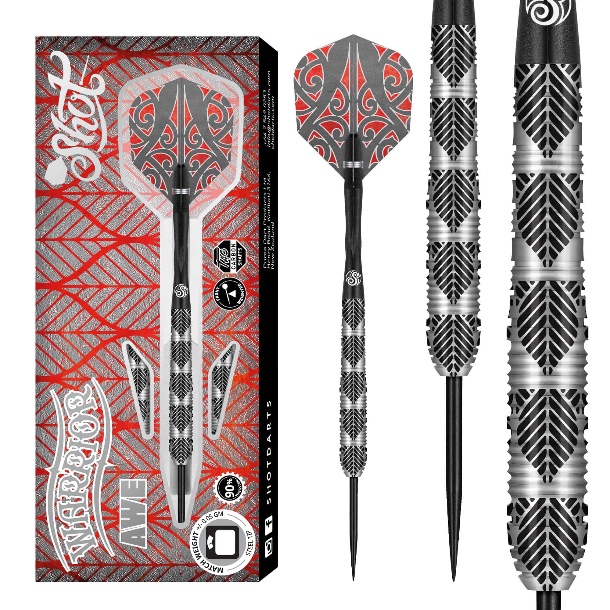 Set de Dardos Shot! Darts Warrior Awe de 90% de Tungsteno