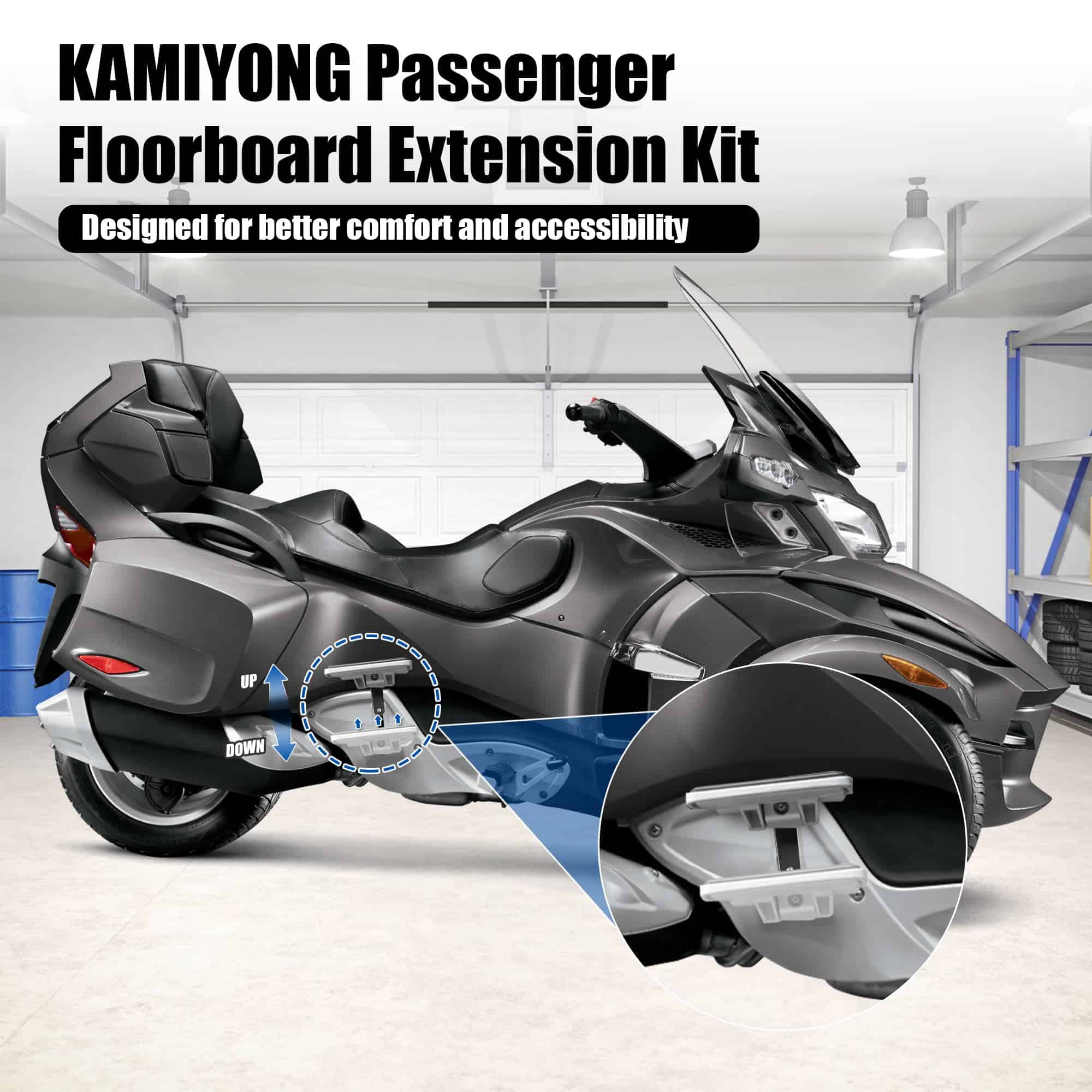 Kit de extensión de reposapiés para pasajeros KAMIYONG, - Imagen 3